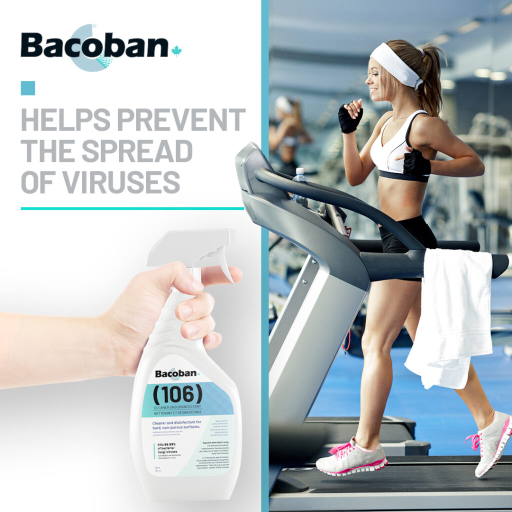 Gym with Bacoban spray